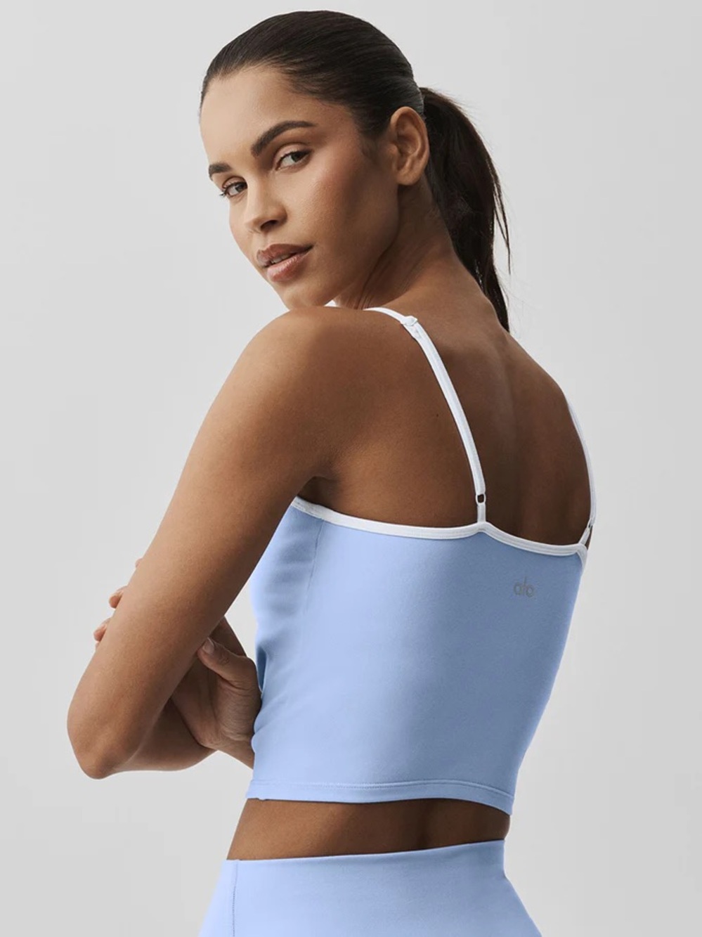 🩵ALO🩵 LIGHT PROVENCE BLUE Airbrush Refined Bra Tank - Picture 3 of 7